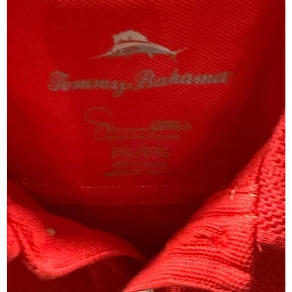 Tommy Bahama Polo Shirt Mens 2XL Red Performance Short Sleeve Slit Logo Collared - Picture 3 of 7